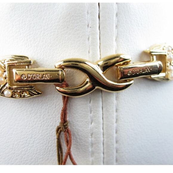 D'Orlan Gold Plated Necklace with Pearls 16-17" Length - Picture 3 of 3